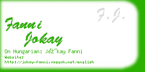 fanni jokay business card